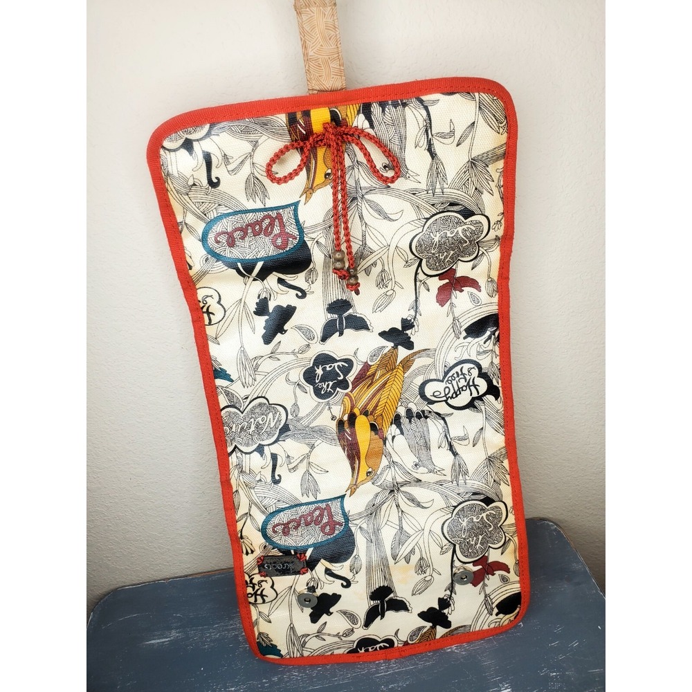 Sakroots Hanging Toiletry Bag Organizer Tan & Floral Folding Cosmetic Case - Picture 5 of 8